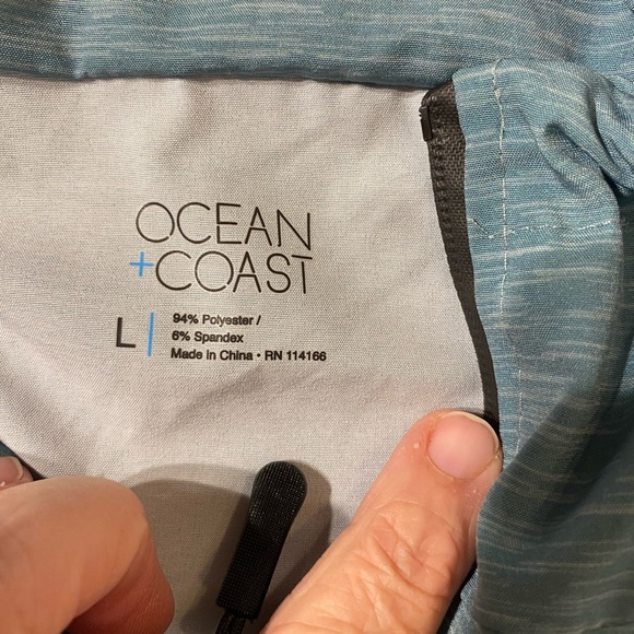 Ocean Coast Men's Teal Hooded Jacket Large (LW) - Picture 8 of 11